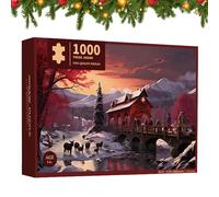 Festive Christmas Scene Jigsaw Puzzle, Snowy Christmas Village Puzzle, Winter Wonderland Puzzle, Christmas Advent Calendar, 1000 Piece Jigsaw Puzzle, Christmas Decorations