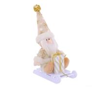 Festive Christmas Sled Ornament Featuring Cute Characters for Tabletop Mantelpiece Window Decal Party Decoration 27cm Plastic(Elderly style)