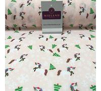Festive Christmas Snowflake Unicorn Printed poly cotton Fabric 44" Wide MH972