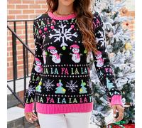 Festive Christmas Sweater Women Long Sleeve Crew Neck A1041 S-XXL
