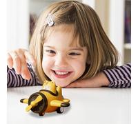 Festive Christmas toy Cute Airplane Children Pulling Back The Glider In Both Directions Durable And Indoor Games (C, 12x11x7cm)