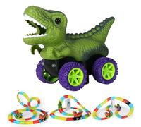 Festive Christmas toy Dino Car Track Set The Dinosaur Car With Lights And Music 360° Climbing Dinosaur Tracks Track Train Toys Birthd (Green, 33. 6x25. 3 cm)