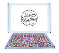 Festive Christmas Treat Box |Bonds Peppermint Candy Canes 24 Pack | Festive Red, White & Green Christmas Sweets Box