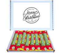Festive Christmas Treat Box | Drumstick Chew Bars 24 Pack Box of Classic Retro Sweets Raspberry & Milk Flavour Chewy Bars Nostalgic Candy Treat