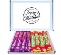Festive Christmas Treat Box | Drumstick & Vimto Chew Bars 24 Pack Mixed Box Includes 12 Drumstick Raspberry & Milk and 12 Vimto Fruit Flavour Chewy Bars Classic Retro Sweets
