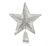 Festive Christmas Tree in the Shape of a Glittering Star Made from Metal for an Elegant Holiday Tree Accent (25cm silver)