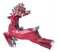 Festive Christmas Tree Top Star Decoration Set Including Painted Balls, Pine Cones and Deer Motifs in Bright Red, Golden, Wine Red and Pearl Rose Gold for Seasonal Home Décor(K)