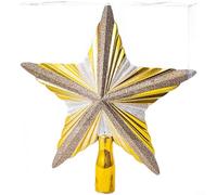 Festive Christmas Tree Top Star Decoration Set Including Painted Balls, Pine Cones and Deer Motifs in Bright Red, Golden, Wine Red and Pearl Rose Gold for Seasonal Home Décor(B)