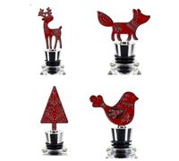 Festive Christmas Wine Stopper, 4 Designs, Reindeer, Xmas Tree, Fox or Robin ~ one Sent at Random