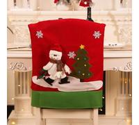 Festive Cloth Chair Slipcover 50x60cm for Holiday Dining(Snowman)
