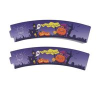 Festive Coffee Cup Sleeves - Disposable Paper Hot Drink Holder for Halloween & Christmas - Adjustable Size & Efficient Insulation (27.5x6cm)