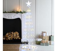 Festive Cone Tree With White And Warm White Multifunction Lights - 150Cm