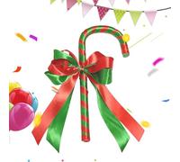 Festive Costume Cane - Christmas Bowknot Cosplay Accessory, Holiday Pretend Play Staff, Elegant Character Enhancer with Lightweight Build, Prop Gear for Performance Routines