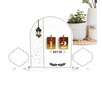 Festive Countdown Calendar - Middle Eastern Holiday Decoration Countdown Ornament | Acrylic Festive Advent Decor - for Home Desk Dining Table Shelf Entryway Cabinet