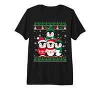 Festive Cozy Penguin Winter Theme Christmas Premium T-Shirt
