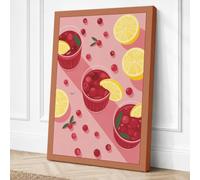 Festive Cranberry Cocktails Canvas Wall Art Print 18x12 Inch | Ready to Hang, Gallery Wrapped, Fade-Resistant Inks, Securely Packaged, UK Made
