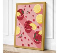 Festive Cranberry Cocktails Canvas Wall Art Print 18x12 Inch | Ready to Hang, Gallery Wrapped, Fade-Resistant Inks, Securely Packaged, UK Made