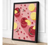 Festive Cranberry Cocktails Canvas Wall Art Print 18x12 Inch | Ready to Hang, Gallery Wrapped, Fade-Resistant Inks, Securely Packaged, UK Made