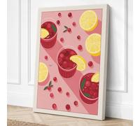 Festive Cranberry Cocktails Canvas Wall Art Print 18x12 Inch | Ready to Hang, Gallery Wrapped, Fade-Resistant Inks, Securely Packaged, UK Made