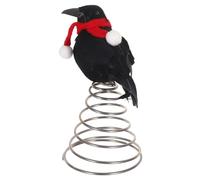 Festive Crow Treetop Ornament for Christmas Holiday Decor