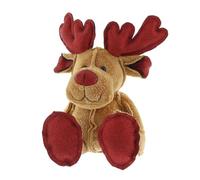 Festive Cute Very Soft Cuddly Sitting Reindeer with Sparkly Antlers Plush Toy 28cm Tall When Sat