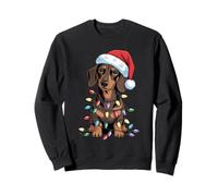 Festive Dachshund Christmas Lights Funny Sausage Dog Sweatshirt