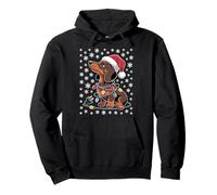 Festive Dachshund Lights Lovers Holiday Fun Christmas Vibes Pullover Hoodie