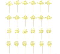 Festive Dad Party Cake Decorations 24Pcs Blue Gold(Style Three)