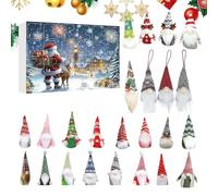 Festive Day Tracker - Gnome Countdown for Holiday Fun | 24-Day Christmas Figurines Plush with Hanging Loops, Whimsical Faces for Thanksgiving Easter Kids Adults Seasonal Halloween, 11.02x9.84 inches