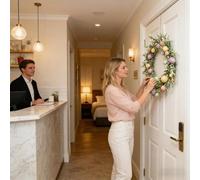 Festive Decor Enhancement: This Easter Garland Enhances The Ambiance Of Any Room By Featuring Easter Eggs Paired With Abundant Greenery, Creating A Warm And Inviting Environment Perfect For Seasonal P