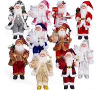 Festive Decor with 12 Inch Santa Claus Figurine Great Choice for Enhancing Holiday Ambiance at Home (A+B+I)