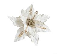 Festive Decoration Essential, Flannel Handmade Simulation Christmas Flower (white)