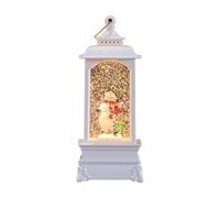 Festive design, warm inviting glow, plays cheerful tunes, USB powered, compact 20cm size(white)