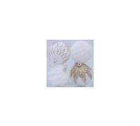 Festive diamond flocking ball for Christmas DIY hanging decor, handmade scene layout ornaments, cloth bead decorations for holiday displays (White)