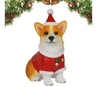 Festive Dog Jewelry - Resin Puppy Figurine Decorative Holiday Accent with Cheerfulness | Creative for School or Office Parties in Rooms that Promote Playful Seasonal Atmosphere