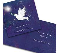 Festive Dove 20 Personalised Christmas Cards Bespoke to You