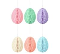 Festive Egg Ornament - Easter Paper Decor for Spring Joy | Spherical Holiday Style with 6 Piece Set, Creative Classroom Party Accessory, Door Window Wall Tree Decoration for School and Home