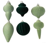 Festive European Style Christmas For Tree Ornament with Velvet Flocking Ball for Hanging, Plastic Build for Seasonal Decor (B)