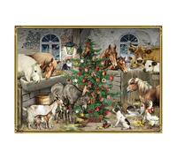 Festive Farm Horses Animals - Luxury - 52 x 38 cm l Coppenrath Advent Calendar