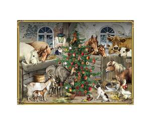 Festive Farm Horses Animals - Luxury - 52 x 38 cm l Coppenrath Advent Calendar