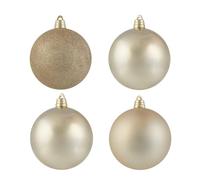 Festive Feeling 15cm Christmas Bauble 4 Pack - Large Red Shatterproof Ornaments, Matte & Glossy Finish Christmas Tree Decorations for Holiday, Home & Party Décor (Gold)