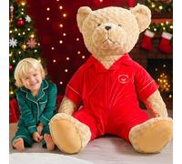 Festive Feeling Extra Large Traditional Teddy Bear - 80cm Soft Plush Christmas Bear, Festive Outfit, Super Cuddly Gift for Kids & Adults