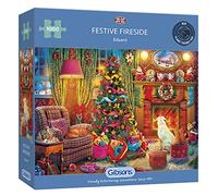 Festive Fireside 1000 Piece Jigsaw Puzzle | Christmas Jigsaw Puzzle | Sustainable Puzzle for Adults | Premium 100% Recycled Board | Gibsons Games