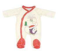 Festive First Christmas Winter Girls Boys Infants Babies Clothes Newborn Pram Cot All in One Romper Outfit Plush Snowsuit Footies Babygrow Sleepsuit Cream Penguin Skating Let it Snow 0-3 Months