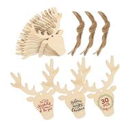 Festive Fix 30PCS Deer Wooden Christmas Tree Ornaments - Rustic Wooden Baubles for DIY Christmas Crafts, Holiday Decor & Indoor Styling | Reusable, Great for Adding Festive Charm to Any Home