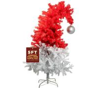 Festive Fix 5Ft Santa Hat Artificial Christmas Tree With Metal Stand Lush Pvc Branches Easy Assembly Holiday Decor