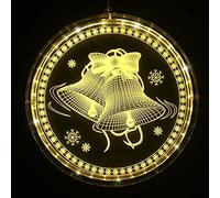 Festive Fix Bell-Shaped Christmas Window Lights 24cm LED - Battery-Powered Xmas Lights, Energy Efficient & Durable PVC Decorations, Hanging Christmas Light Decor, Easy to Install