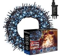 Festive Fix Christmas Tree Lights - 100m, 1000 LED Waterproof Light for Indoor & Outdoor Xmas Decoration, Energy-Saving Mains Powered String Lights with Timer & 8 Modes