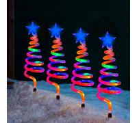 Festive Fix Multicolor 4 Set Led Spiral Christmas Pathway Lighting Multicolored Christmas Outdoor Christmas Tree Decoration