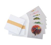 Festive fix Thank You Cards Multipack - 24 Premium Thank You Cards with Envelopes, 6 Unique Tree Designs, Blank Inside, Elegant Greeting Card for Weddings, Teachers & Special Occasions